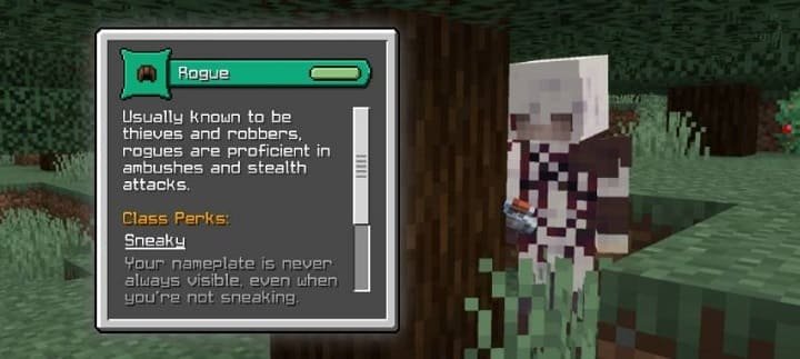 Характеристика Негодяй из мода Классы персонажа для Майнкрафт ПЕ (Бедрок)