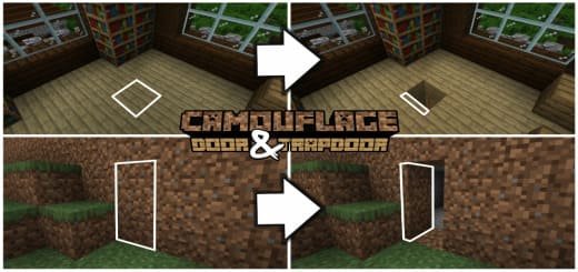 Mod: Secret hatches and doors [1.20; 1.21+] Minecraft PE / Bedrock [xfgiven_vers]