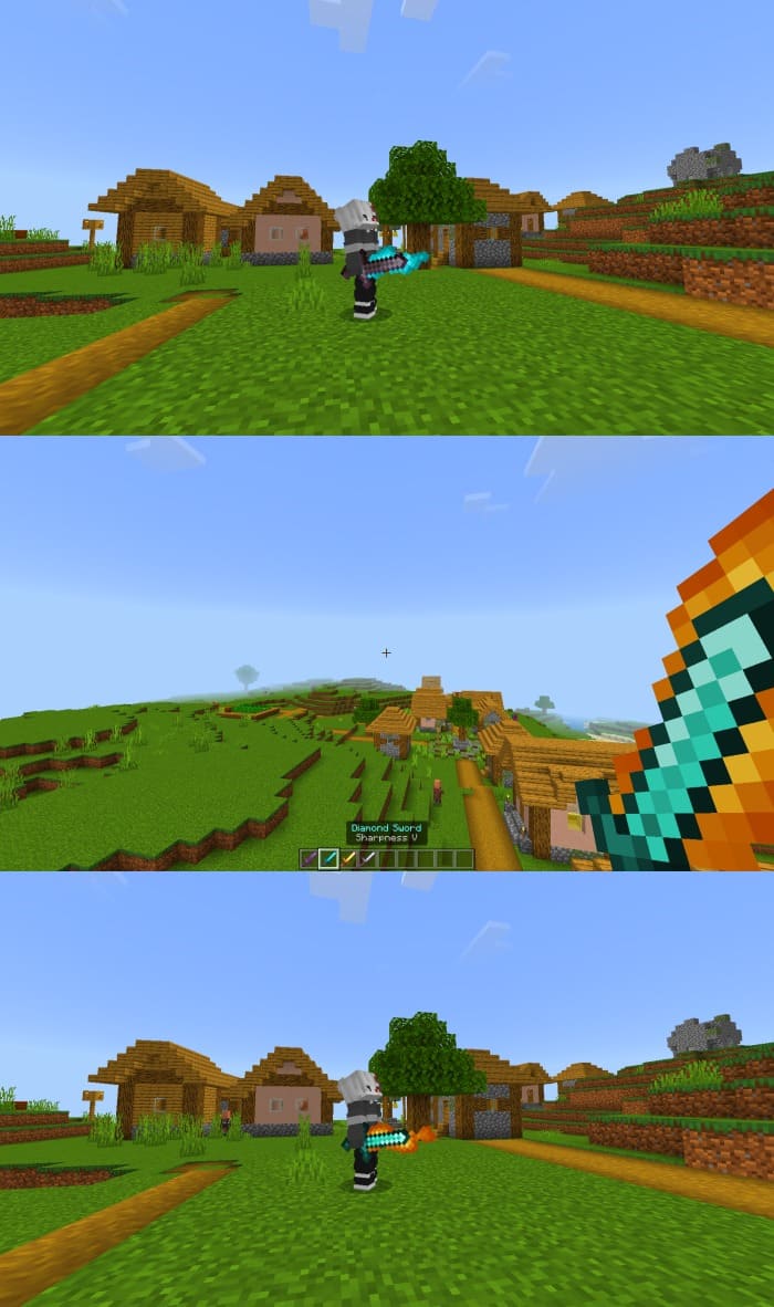 Огненный меч в Майнкрафт ПЕ (Бедрок)