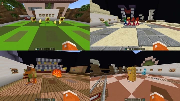 Геймплей из мода Битва растений и зомби для Майнкрафт ПЕ (Бедрок)