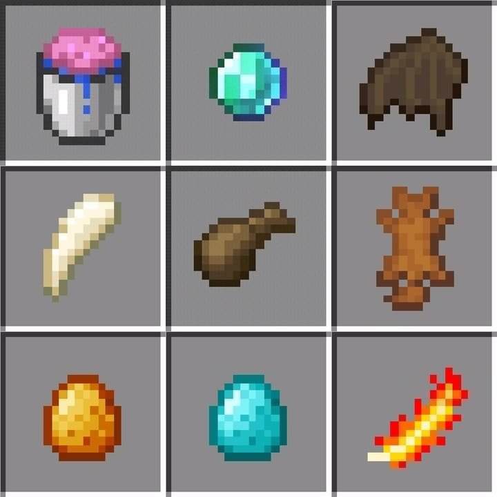 Побочный лут из мода Сказочные мобы для Майнкрафт ПЕ (Бедрок)