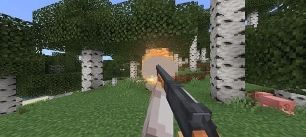 Помповое ружье из мода Ружья Дикого Запада для Майнкрафт ПЕ (Бедрок)