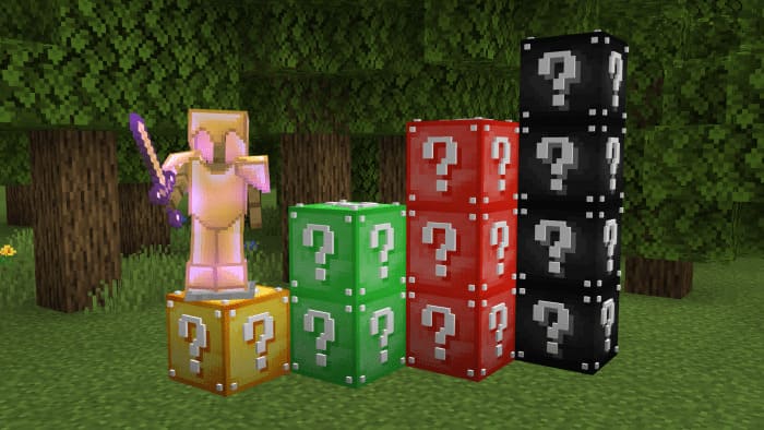 Mod: Different kinds of Lucky Blocks [1.21+] Minecraft PE / Bedrock [xfgiven_vers]