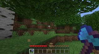 Рубка деревьев в Майнкрафт ПЕ (Бедрок)