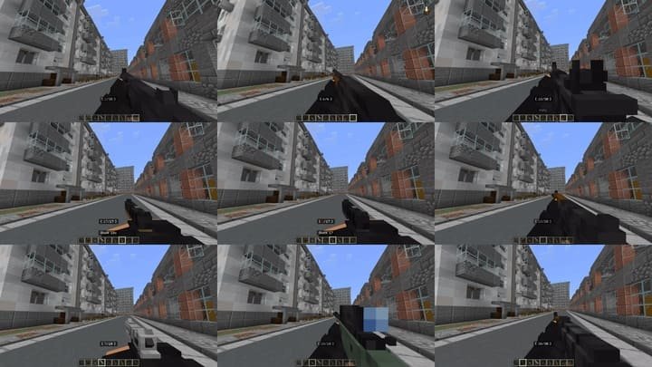 Все виды оружия из мода Военное оружие для Майнкрафт ПЕ (Бедрок)