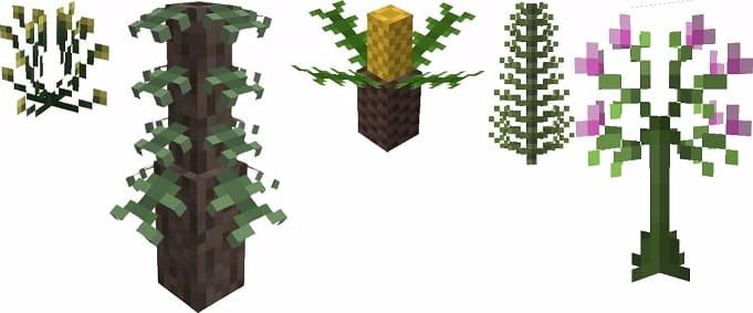 Виды растений в моде Затерянная фауна для Майнкрафт ПЕ (Бедрок)