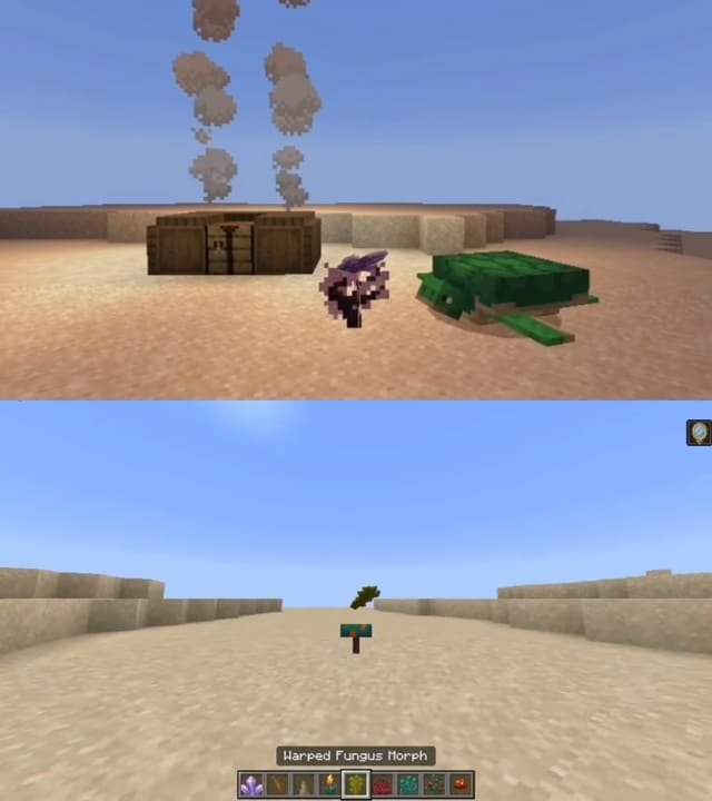 Перемещение по миру предметом из мода Превращение в предметы для Майнкрафт ПЕ (Бедрок)