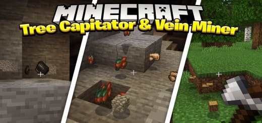 Addon: Ore and Tree Mining [1.21+] Minecraft PE / Bedrock [xfgiven_vers]