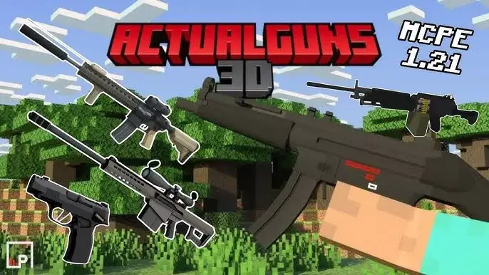 Mod ActualGuns 3D Minecraft PE / Bedrock 1.21 Minecraft PE / Bedrock [xfgiven_vers]