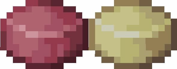 Недозрелая алая сырная головка и недозрелая льняная сырная головка из мода для Майнкрафт ПЕ (Бедрок)