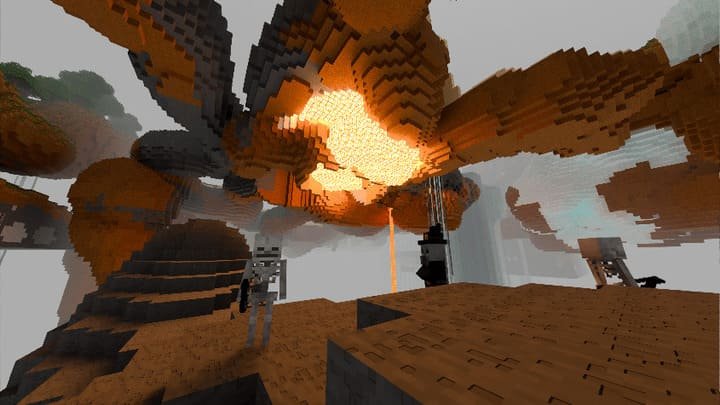 Пещеры на летающем острове для Майнкрафт ПЕ (Бедрок)