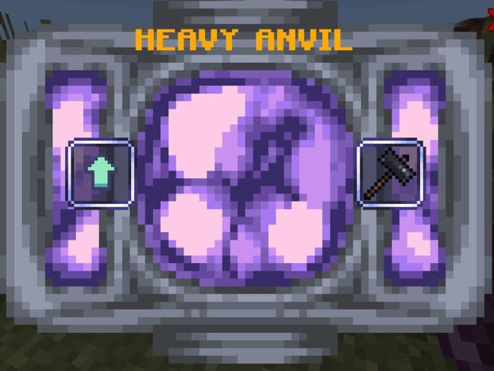 Крафт и интерфейс Тяжелой наковальни в Майнкрафт ПЕ (Бедрок)