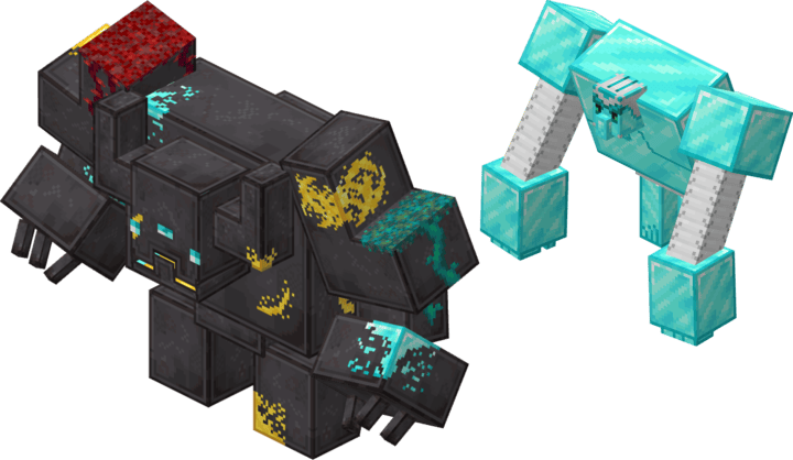 Diamond and Netherite Golems in Minecraft PE (Bedrock)