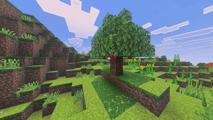 Apple tree in Minecraft PE (Bedrock)