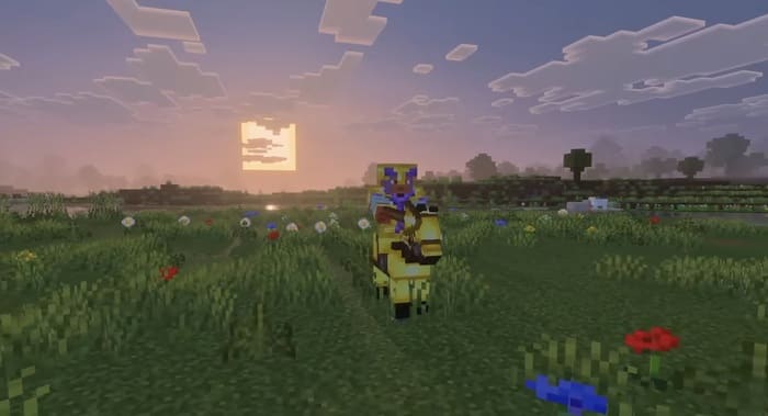 Golden spear in Minecraft