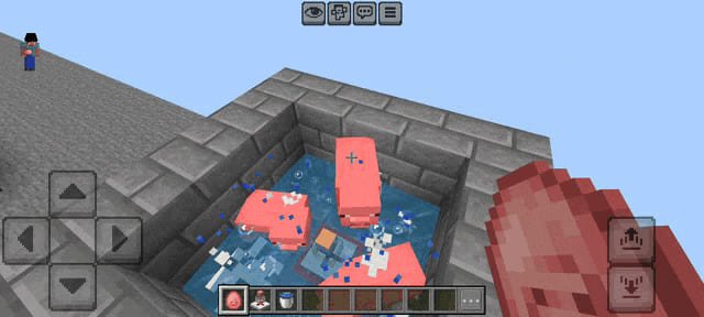Electrified water in the Electricity mod for Minecraft PE (Bedrock)