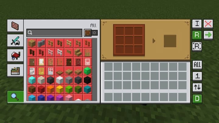New crafting table interface in Minecraft PE (Bedrock)