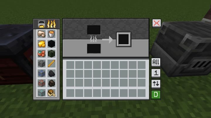 Updated furnace interface in Minecraft PE (Bedrock)