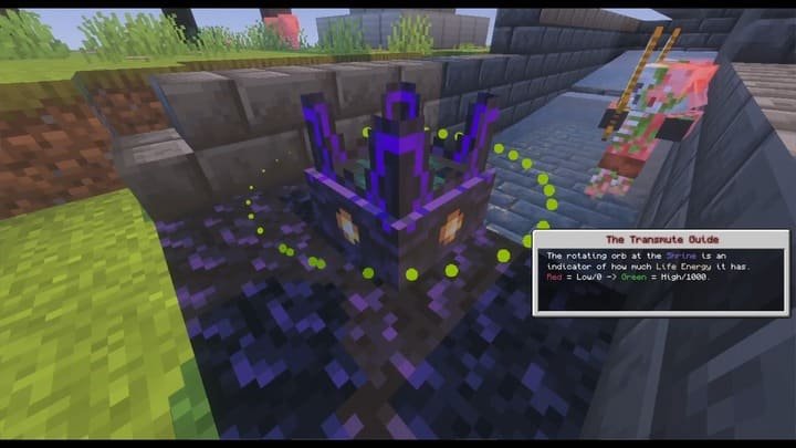 Shrine absorbing a mob in Minecraft PE (Bedrock)