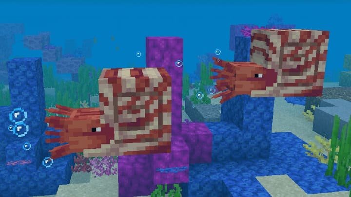 Приручение Наутилуса с помощью иглобрюха в Майнкрафт ПЕ (Бедрок)