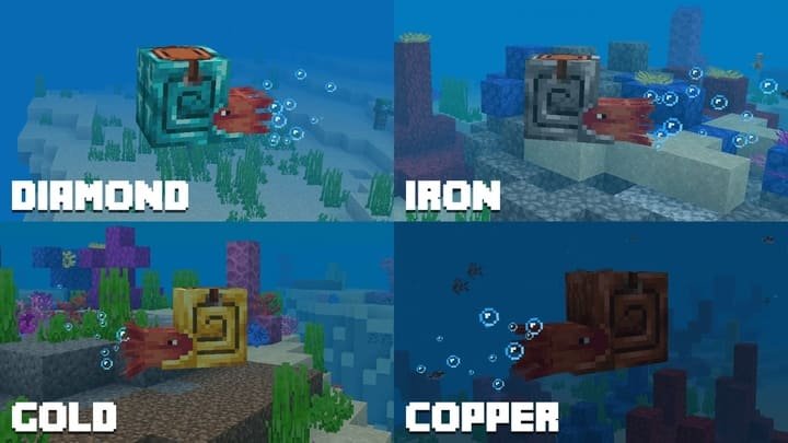 Броня для Наутилуса в подводных руинах Minecraft PE (Bedrock)