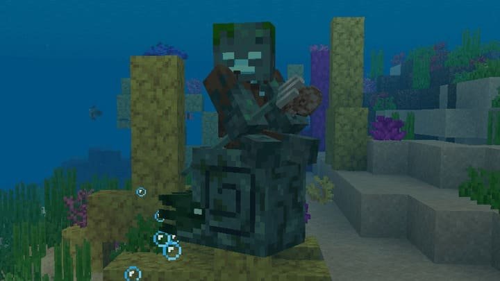 Зомби-Наутилус Наездник в Майнкрафт ПЕ (Бедрок)