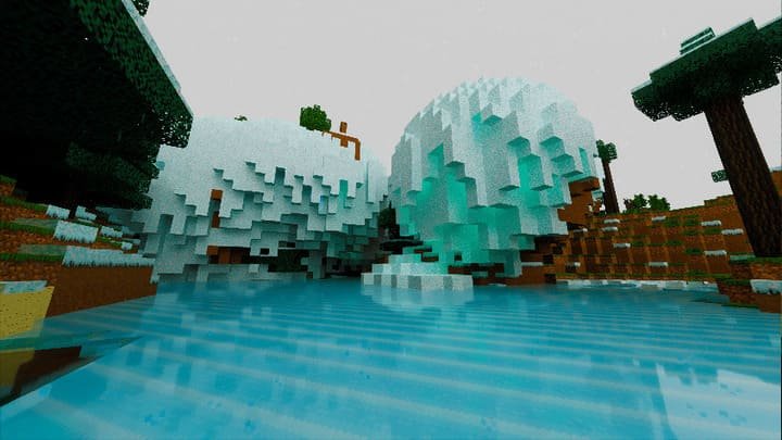 Village on a flying island in Minecraft PE (Bedrock)