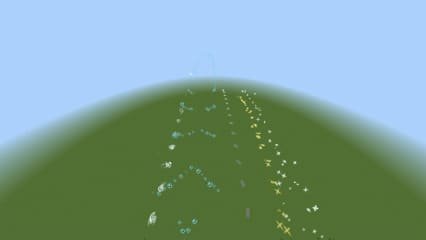Projectile trails in Minecraft PE (Bedrock)