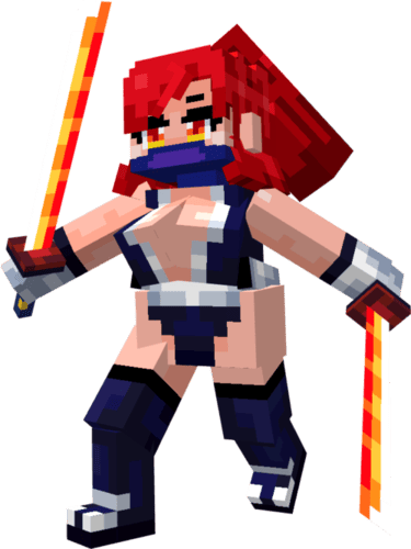 Samurai from the RPG Party mod in Minecraft PE (Bedrock)