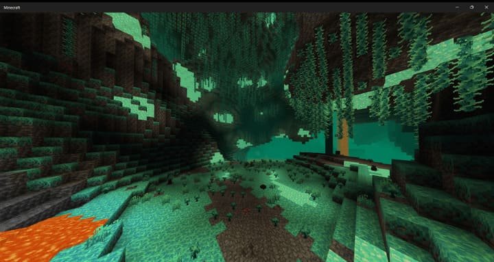 Glowing Mushroom Caves in Minecraft PE (Bedrock)