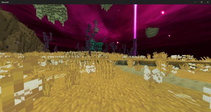 Astral Infection biome in the Minecraft PE (Bedrock) mod