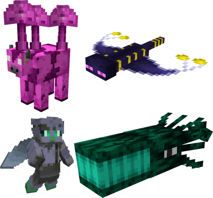 New End mobs in Minecraft PE (Bedrock)