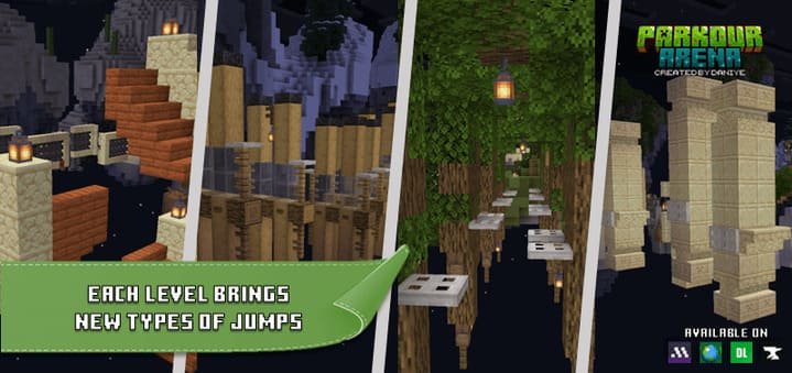 Сложные прыжки на средней высоте в Майнкрафт ПЕ (Бедрок)