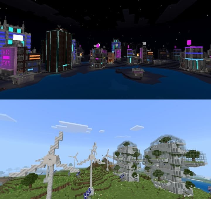 Новые структуры в моде Крафт Панк для Minecraft PE (Bedrock)